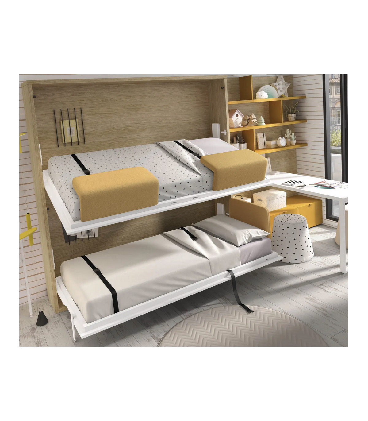 Dormitorio juvenil con litera trak en L Mood de Ros