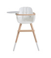 Trona de Madera Micuna Ovo Original One Plus con correas blanco